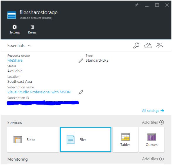 Azure Storage Create File Storage In Azure And Mount The File Share